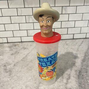 Berk State Fair Of Texas Big Tex Tumbler Cup Lid Figural Novelty Vintage